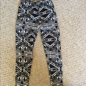 Fleece lined printed leggings